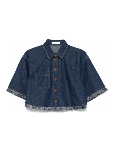 Zimmermann Indigo Denim Shirt With Classic Collar In Blue