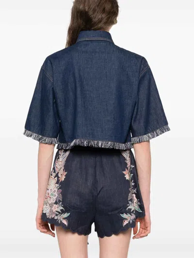 Zimmermann Indigo Denim Shirt With Classic Collar In Blue