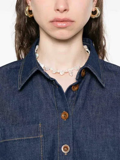Zimmermann Indigo Denim Shirt With Classic Collar In Blue