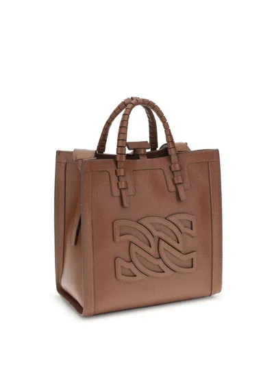 Casadei Brown Calf Leather Bos Taurus Shoulder Bag In Brown