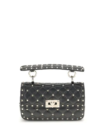 Valentino Mini Spiked Leather Shoulder Handbag In Black