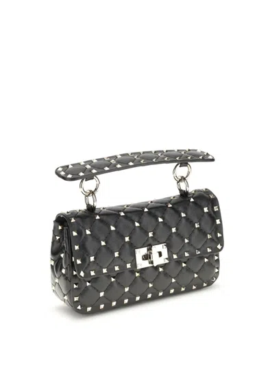 Valentino Mini Spiked Leather Shoulder Handbag In Black