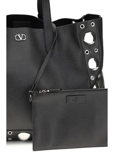Valentino Nellcote Large Tote In Black