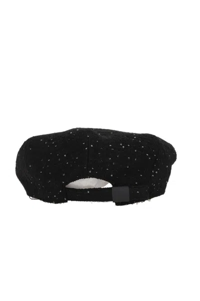Maison Michel Sequined Beret In Black