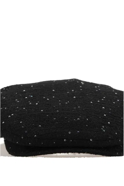 Maison Michel Sequined Beret In Black