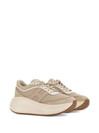 Hogan H696 Chunky Runner Sneakers In Brown