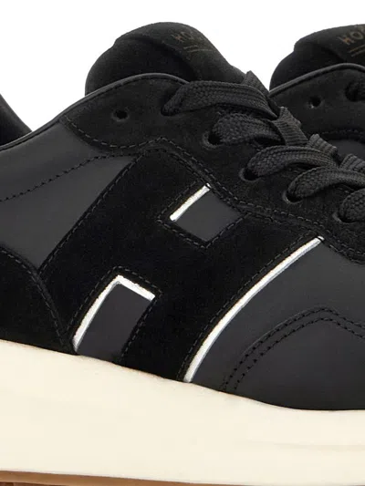 Hogan H641 Black Leather Sneakers In Black