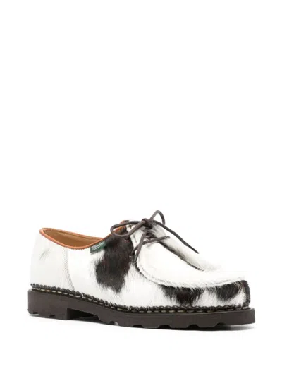 Paraboot Stitched Round Toe Derby Shoes In White