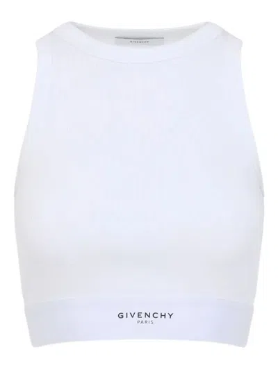 Givenchy Cropped Tank Top In Cotton With Band Clothing In White
