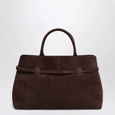 Manu Atelier Structured Tote Buckle Detail Bag In Brown