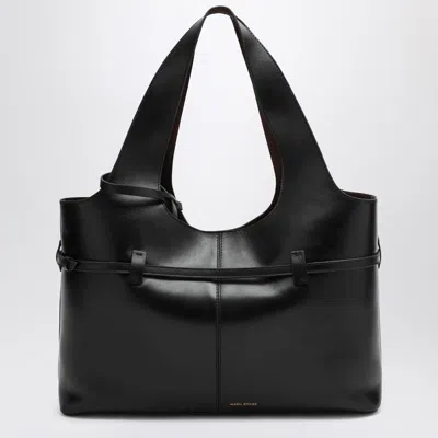 Manu Atelier Medium Shoulder Bag Cambon Rectangular Smooth Buckle Dual In Black