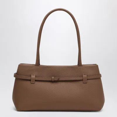 Manu Atelier Le Cambon East West Mocha Mousse Suede Bag In Black