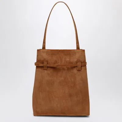 Manu Atelier Tote Du Jour Camel Suede Tote Bag In Brown