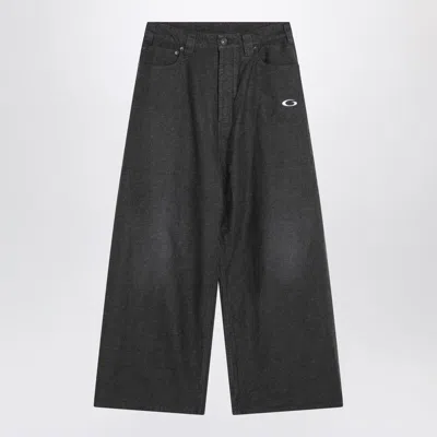 Balenciaga Trompe Loeil Denim Trousers In Gray