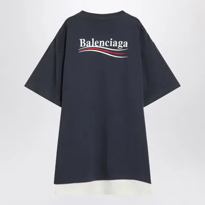 Balenciaga Political Campaign Layered T-shirt In Blue