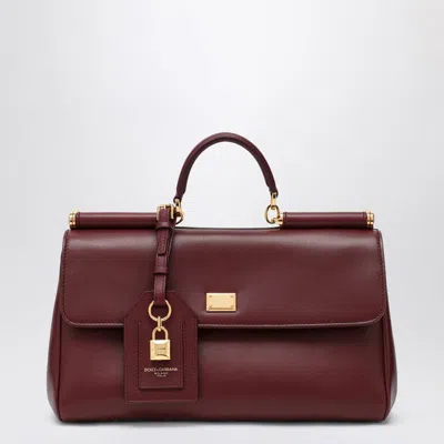 Dolce & Gabbana Medium Burgundy Sicily Hand Bag In Red