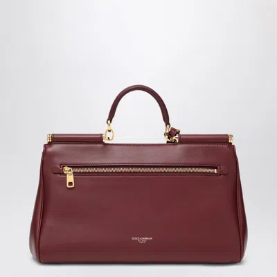 Dolce & Gabbana Medium Burgundy Sicily Hand Bag In Red