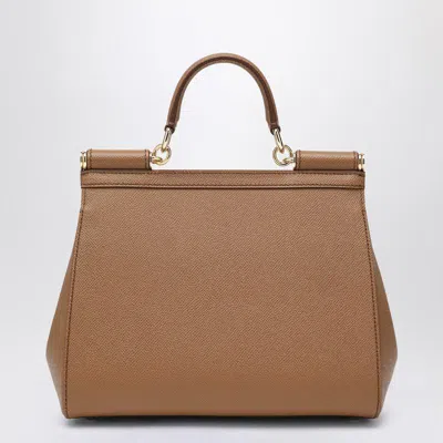 Dolce & Gabbana Large Caramel Sicily Hand Bag In Brown