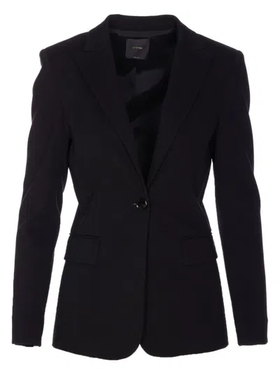 Pinko Flap Pockets Long Sleeves Notched Lapels In Black
