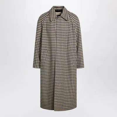 Valentino Coat With Vichy Pattern In Cotton And Wool In Multi