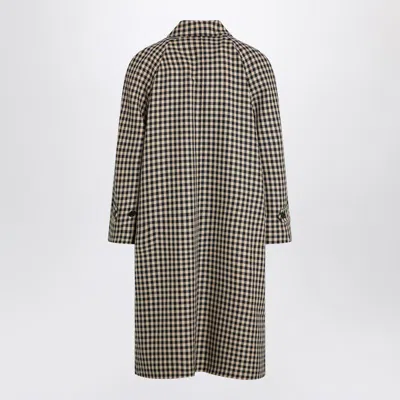 Valentino Coat With Vichy Pattern In Cotton And Wool In Multi