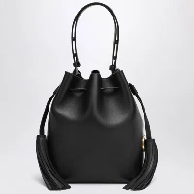 Valentino Garavani So Seau Leather Drawstring Bucket Bag In Black