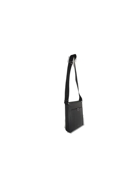 Ferragamo Textured Messenger Bag Adjustable Strap In Black