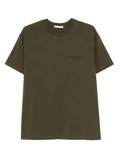 Givenchy Cotton T-shirt With Stamp Print Clothing In Green