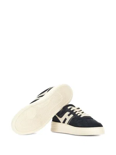 Hogan Midnight Blue Suede Sneakers In Blue
