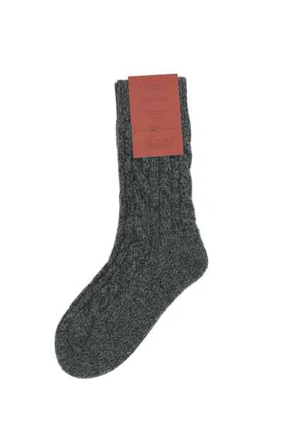 Loro Piana Cable-knit Socks In Gray