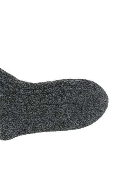 Loro Piana Cable-knit Socks In Gray