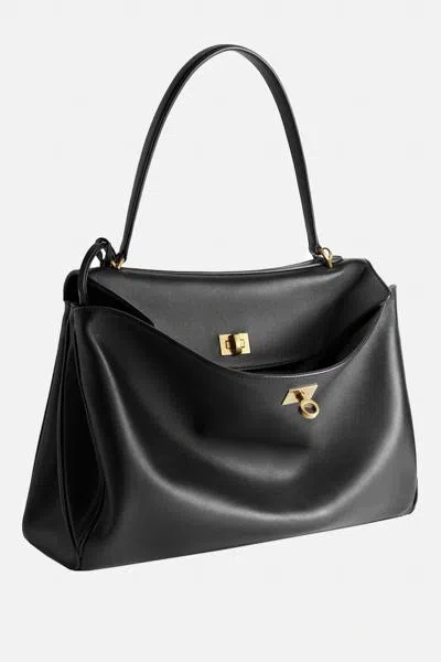 Balenciaga Rodeo Medium Handbag In Smooth Leather In Black