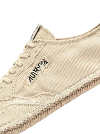 Autry Espadrillas Low Canvas Sneakers In Beige
