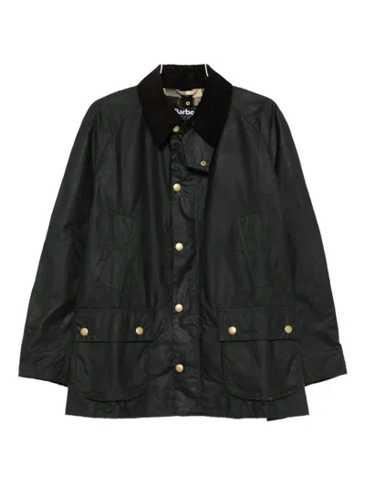 Barbour Jacket Collar Corduroy Slit Pockets In Green