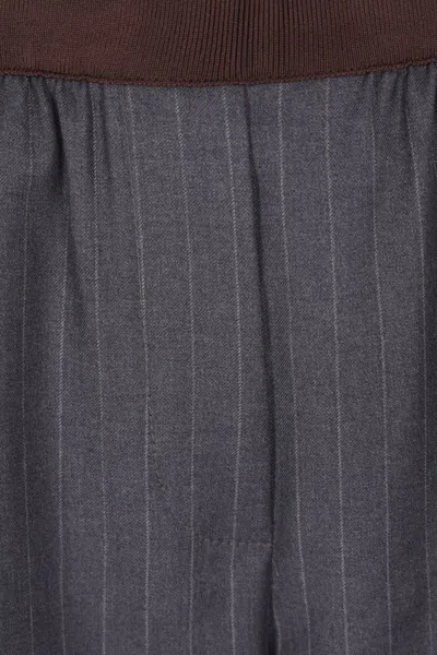 Miu Miu Virgin Wool Logo Pants In Blue