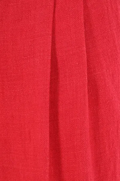 Valentino Straight-leg Pleated Linen Bermuda Shorts In Red