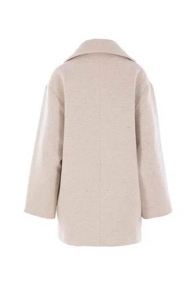 Elisabetta Franchi Double-breasted Coat Coats And Trench Coats White In Purple