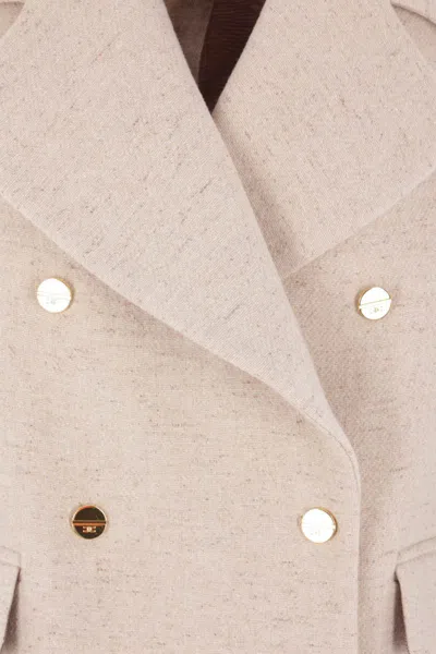 Elisabetta Franchi Double-breasted Coat Coats And Trench Coats White In Purple
