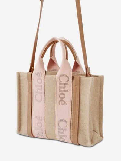 Chloé Woody Mini Tote Bag In Beige