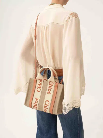Chloé Woody Mini Tote Bag In Orange