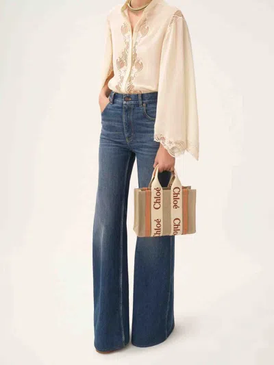 Chloé Woody Mini Tote Bag In Orange