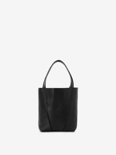 Chloé Spin Calf Leather Shoulder Bag In Black