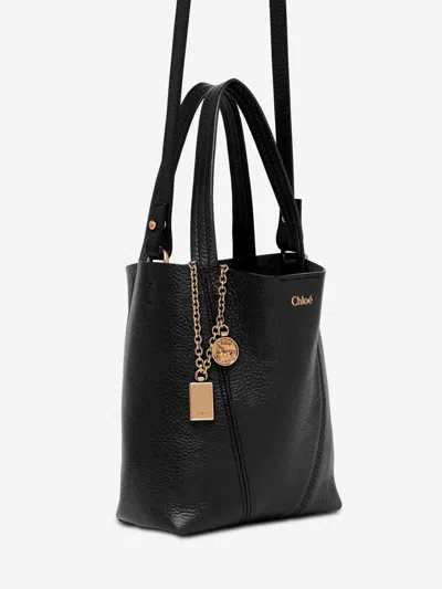 Chloé Spin Calf Leather Shoulder Bag In Black