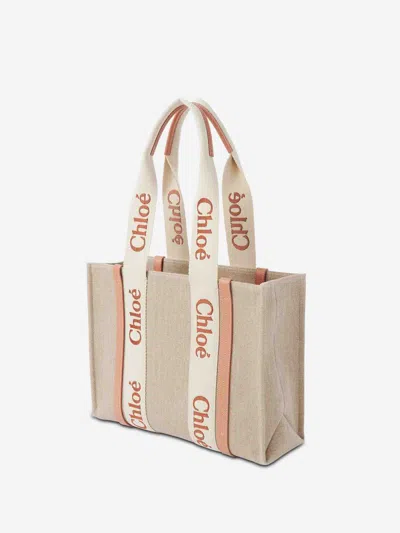 Chloé Women Beige Woody Tote Bag In Nude