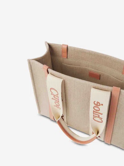 Chloé Women Beige Woody Tote Bag In Nude