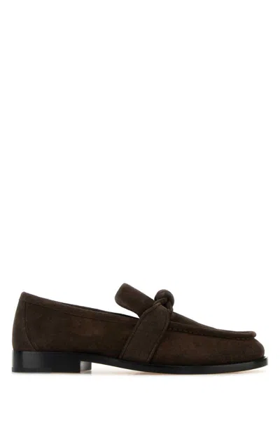 Bottega Veneta Astaire Fondente Suede Moccasin In Brown