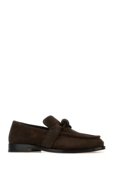 Bottega Veneta Astaire Fondente Suede Moccasin In Brown