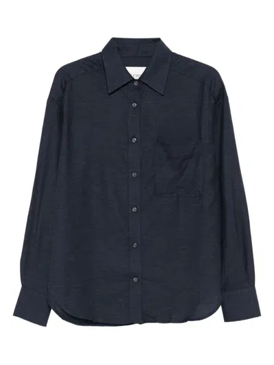 Closed Button-down Long-sleeved Shirt In Blue