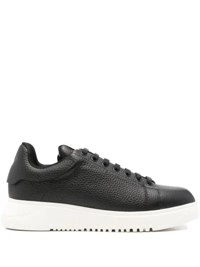 Emporio Armani Exclusive Leather Sneakers In Multi