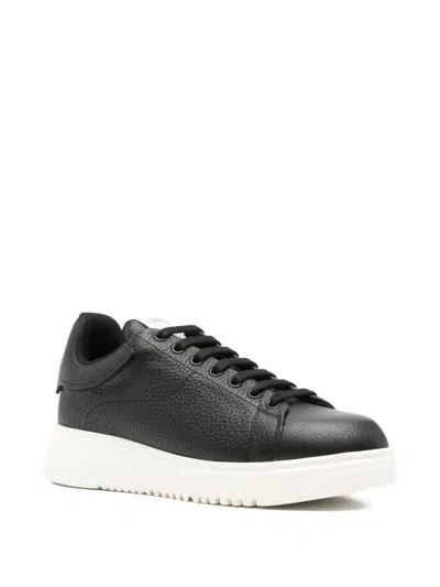 Emporio Armani Exclusive Leather Sneakers In Multi
